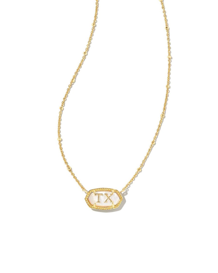 Kendra Scott Necklaces | Elisa Gold Texas Necklace In Ivory Mother-Of-Pearl