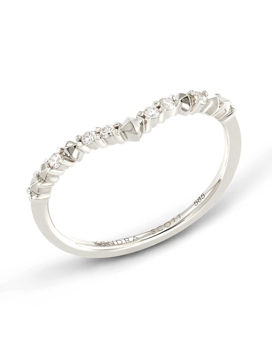 Kendra Scott Rings | Jaclyn 14K White Gold Band Ring In White Diamond