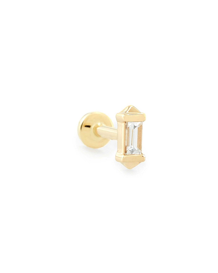 Kendra Scott Earrings | Sianna Mini 14K Yellow Gold Single Stud Earring In White Diamond