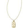 Kendra Scott Necklaces | Mom 18K Gold Vermeil Stone Tag Necklace In Ivory Mother-Of-Pearl