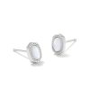 Kendra Scott Earrings | Mini Ellie Silver Stud Earrings In Ivory Mother-Of-Pearl