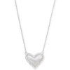 Kendra Scott Necklaces | Ari Heart Silver Pendant Necklace In Ivory Mother-Of-Pearl