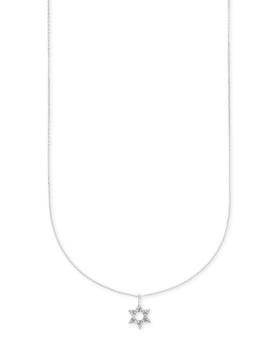 Kendra Scott Necklaces | Star Of David 14K White Gold Pendant Necklace In White Diamonds