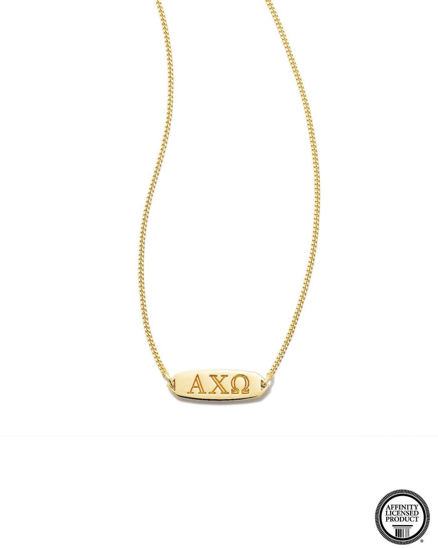 Kendra Scott Necklaces | Alpha Chi Omega Pendant Necklace In 18K Gold Vermeil