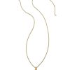 Kendra Scott Necklaces | Davis 18K Gold Vermeil Etch Frame Short Pendant Necklace In Pale Pink Thulite