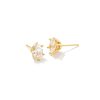 Kendra Scott Earrings | Cailin Gold Crystal Stud Earrings In White Crystal