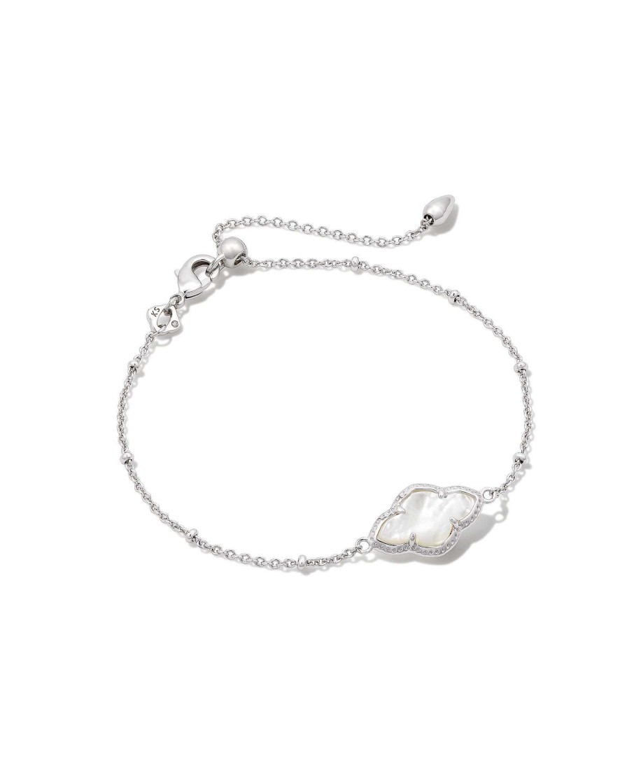 Kendra Scott Bracelets | Abbie Silver Satellite Chain Bracelet In Ivory Mother-Of-Pearl