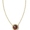 Kendra Scott Necklaces | Basketball Gold Short Pendant Necklace In Orange Goldstone