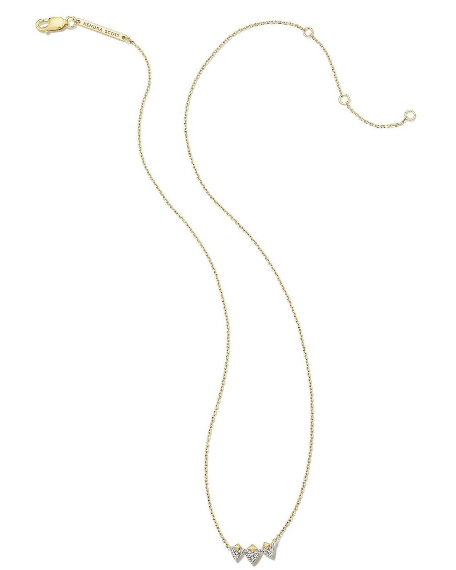 Kendra Scott Necklaces | Spencer 18K Gold Vermeil Pendant Necklace In White Topaz