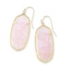 Kendra Scott Earrings | Elle Gold Drop Earrings In Rose Quartz