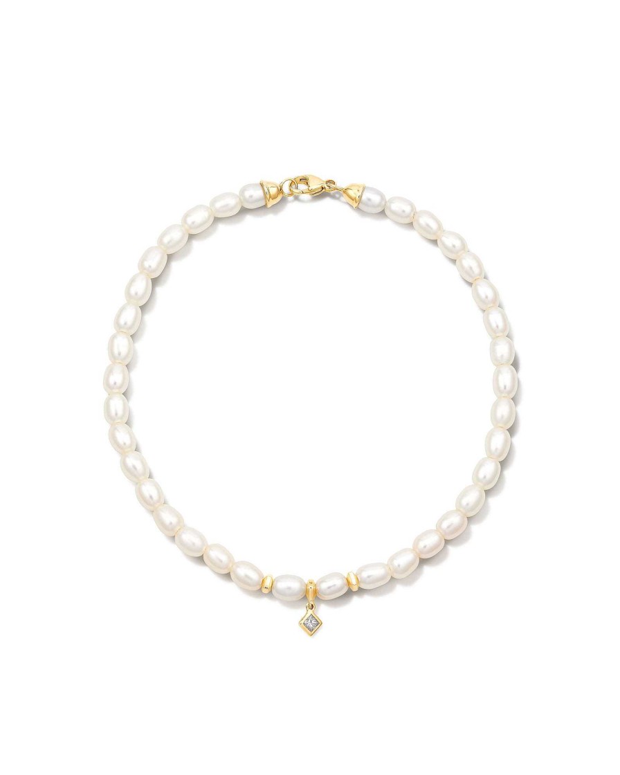 Kendra Scott Bracelets | Michelle 14K Yellow Gold Pearl Bracelet In White Pearl