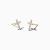 Kendra Scott Earrings | Cross 14K Yellow Gold Medium Stud Earrings In White Diamond