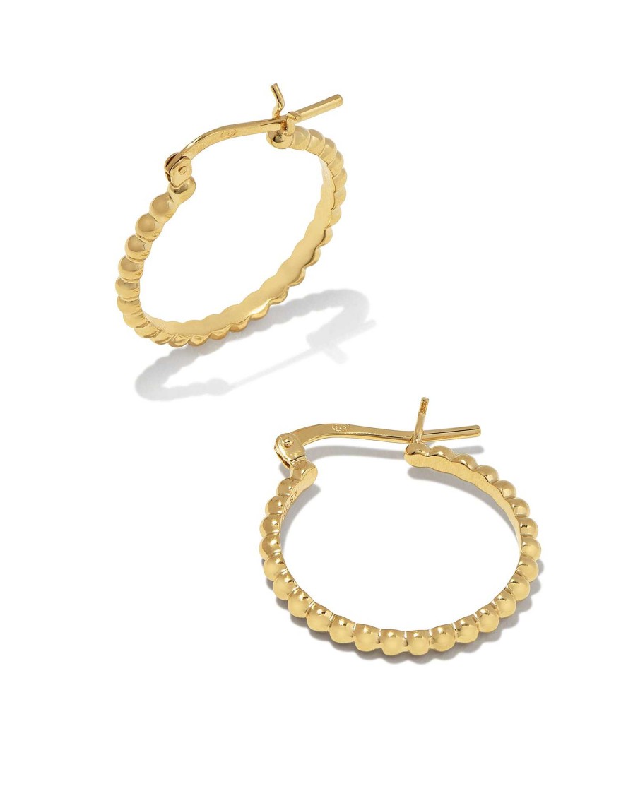 Kendra Scott Earrings | Beaded 20Mm Hoop Earrings In 18K Gold Vermeil