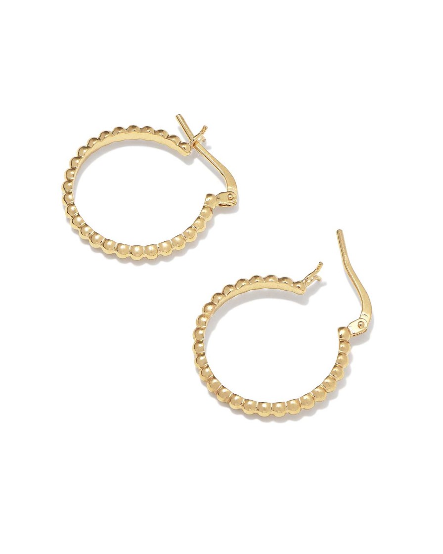 Kendra Scott Earrings | Beaded 20Mm Hoop Earrings In 18K Gold Vermeil