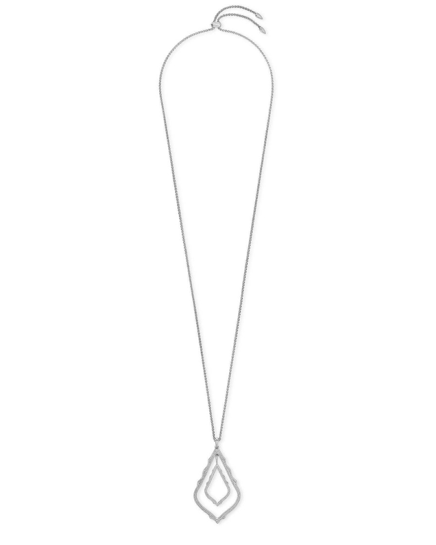 Kendra Scott Necklaces | Simon Long Pendant Necklace In Silver