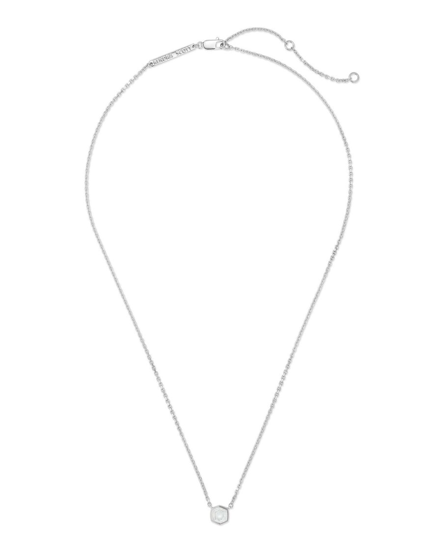 Kendra Scott Necklaces | Davie Sterling Silver Pendant Necklace In Rock Crystal