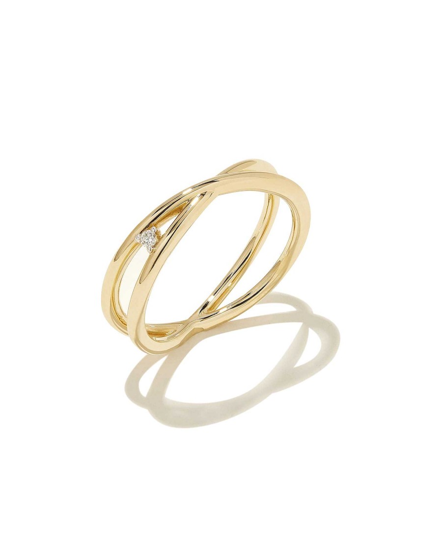 Kendra Scott Rings | Caroline 14K Yellow Gold Band Ring In White Diamond