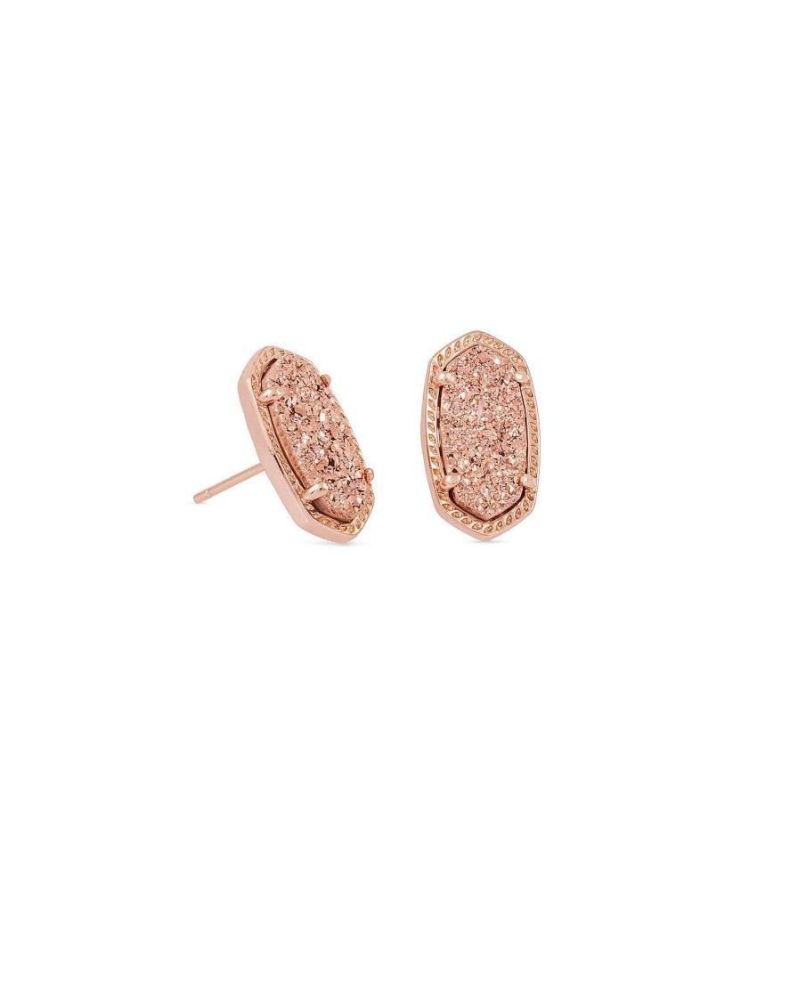 Kendra Scott Earrings | Ellie Rose Gold Stud Earrings In Rose Gold Drusy