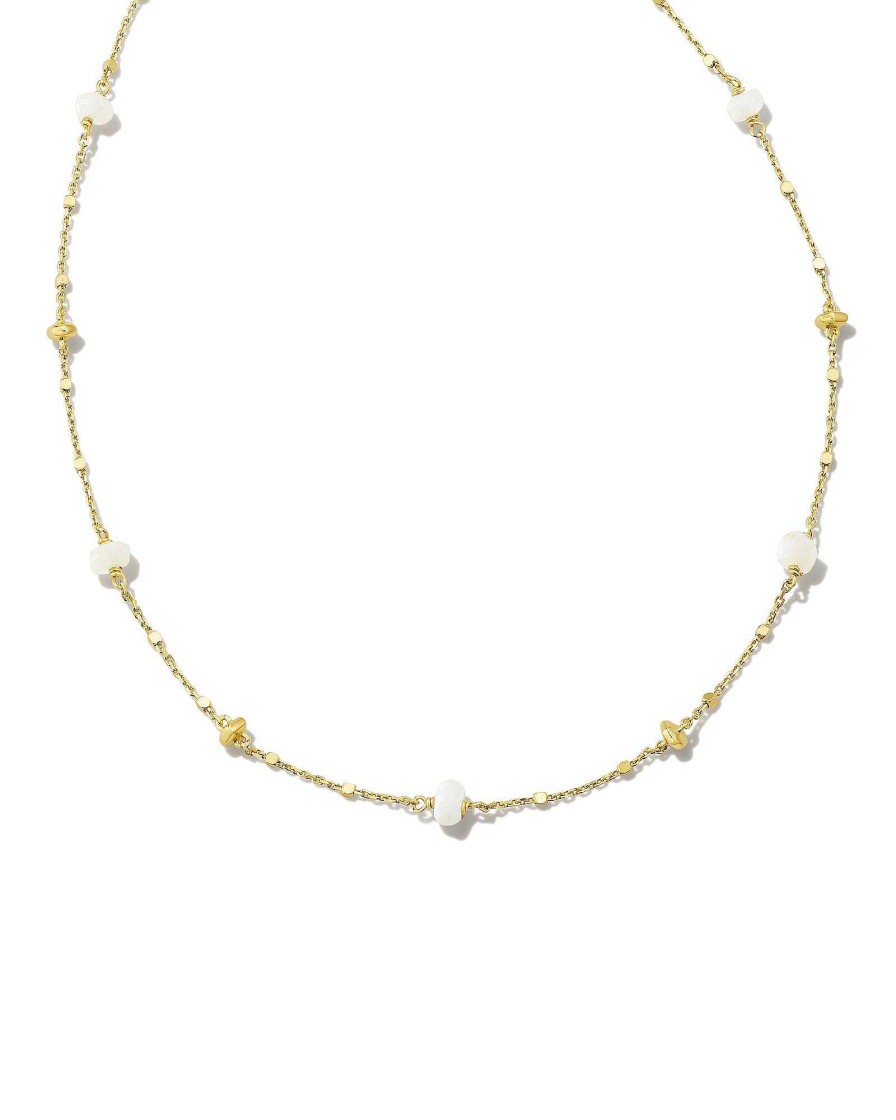 Kendra Scott Necklaces | Opal 18K Gold Vermeil Strand Necklace In White Opal