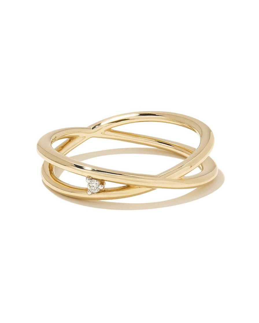 Kendra Scott Rings | Caroline 14K Yellow Gold Band Ring In White Diamond