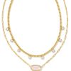 Kendra Scott Necklaces | Framed Elisa Gold Multi Strand Necklace In Pink Opalite Illusion