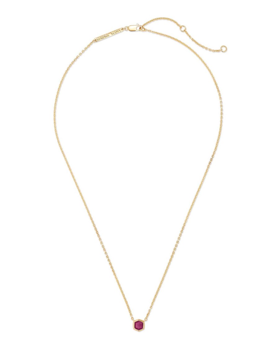 Kendra Scott Necklaces | Davie 18K Gold Vermeil Pendant Necklace In Ruby