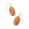 Kendra Scott Earrings | Dani Gold Enamel Framed Drop Earrings In Orange Banded Agate