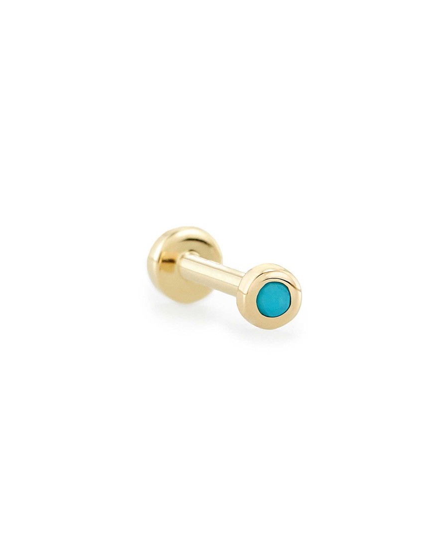 Kendra Scott Earrings | Reeve Mini 14K Yellow Gold Single Stud Earring In Turquoise