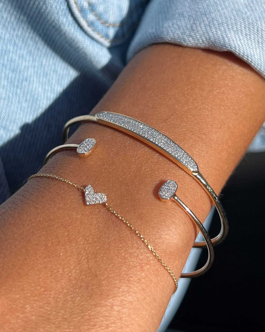 Kendra Scott Bracelets | Marisa 14K White Gold Cuff Bracelet In White Diamond