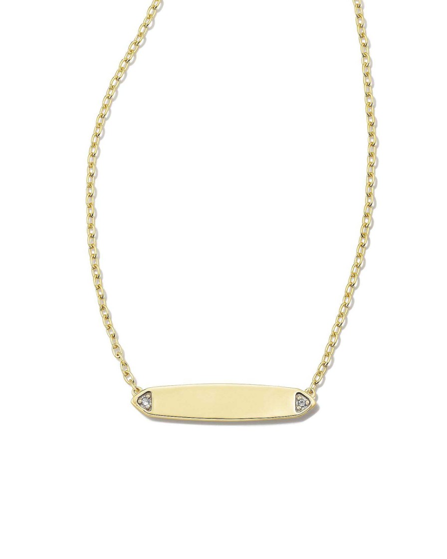 Kendra Scott Necklaces | Tinsley 18K Gold Vermeil Pendant Necklace In White Topaz