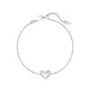 Kendra Scott Bracelets | Ari Heart Silver Chain Bracelet In Ivory Mother-Of-Pearl