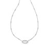 Kendra Scott Necklaces | Framed Silver Elisa Pendant Necklace In White Iridescent Glitter Glass