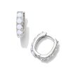 Kendra Scott Earrings | Chandler Silver Huggie Earrings In White Opalite Mix