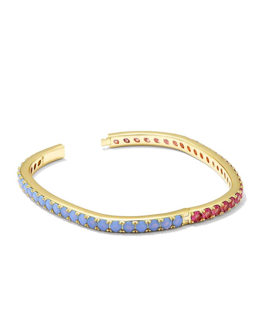 Kendra Scott Bracelets | Chandler Gold Bangle Bracelet In Pink Blue Mix