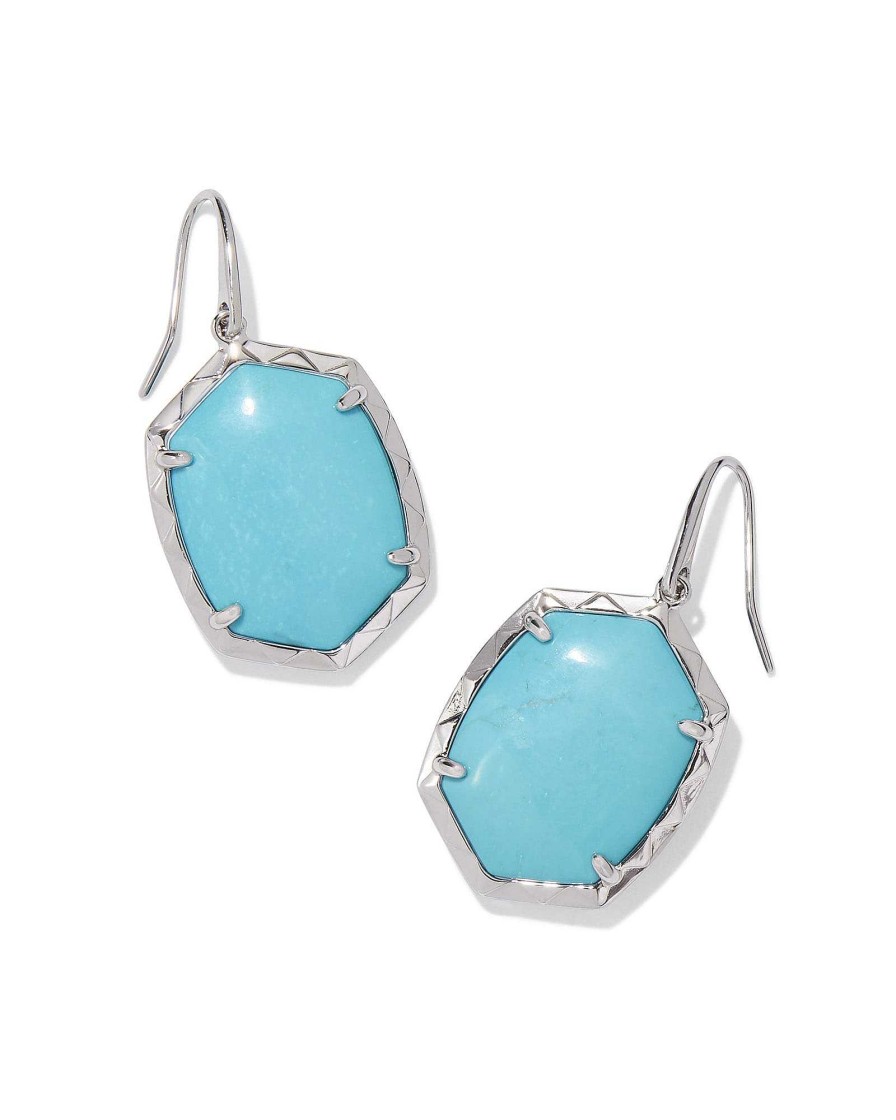 Kendra Scott Earrings | Daphne Silver Drop Earrings In Variegated Turquoise Magnesite