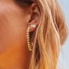 Kendra Scott Earrings | Jada Gold Hoop Earrings In White Crystal