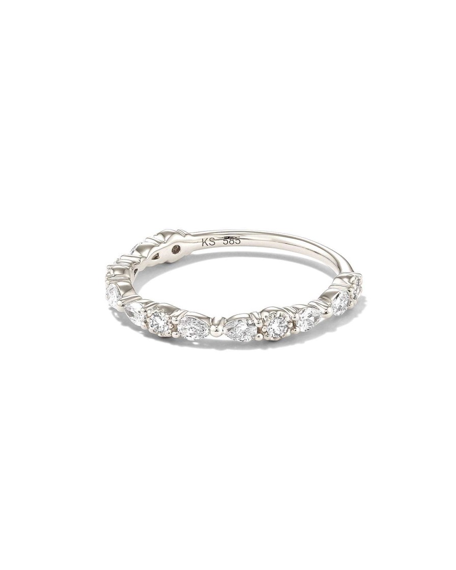 Kendra Scott Rings | Melanie 14K White Gold Band Ring In White Diamond