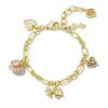 Kendra Scott Bracelets | Kendra Scott X Loveshackfancy Gold Charm Bracelet In Pink Mix