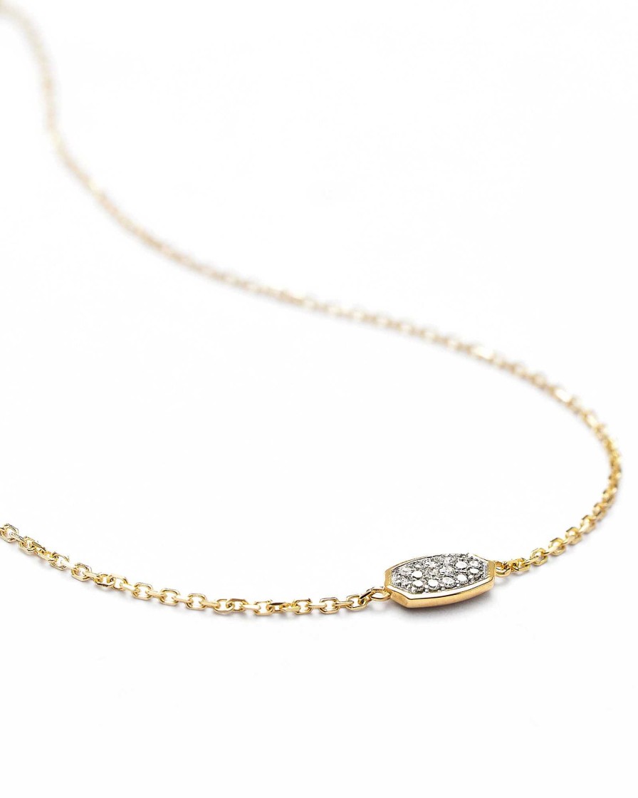 Kendra Scott Bracelets | Millicent 14K Yellow Gold Delicate Chain Bracelet In White Diamond