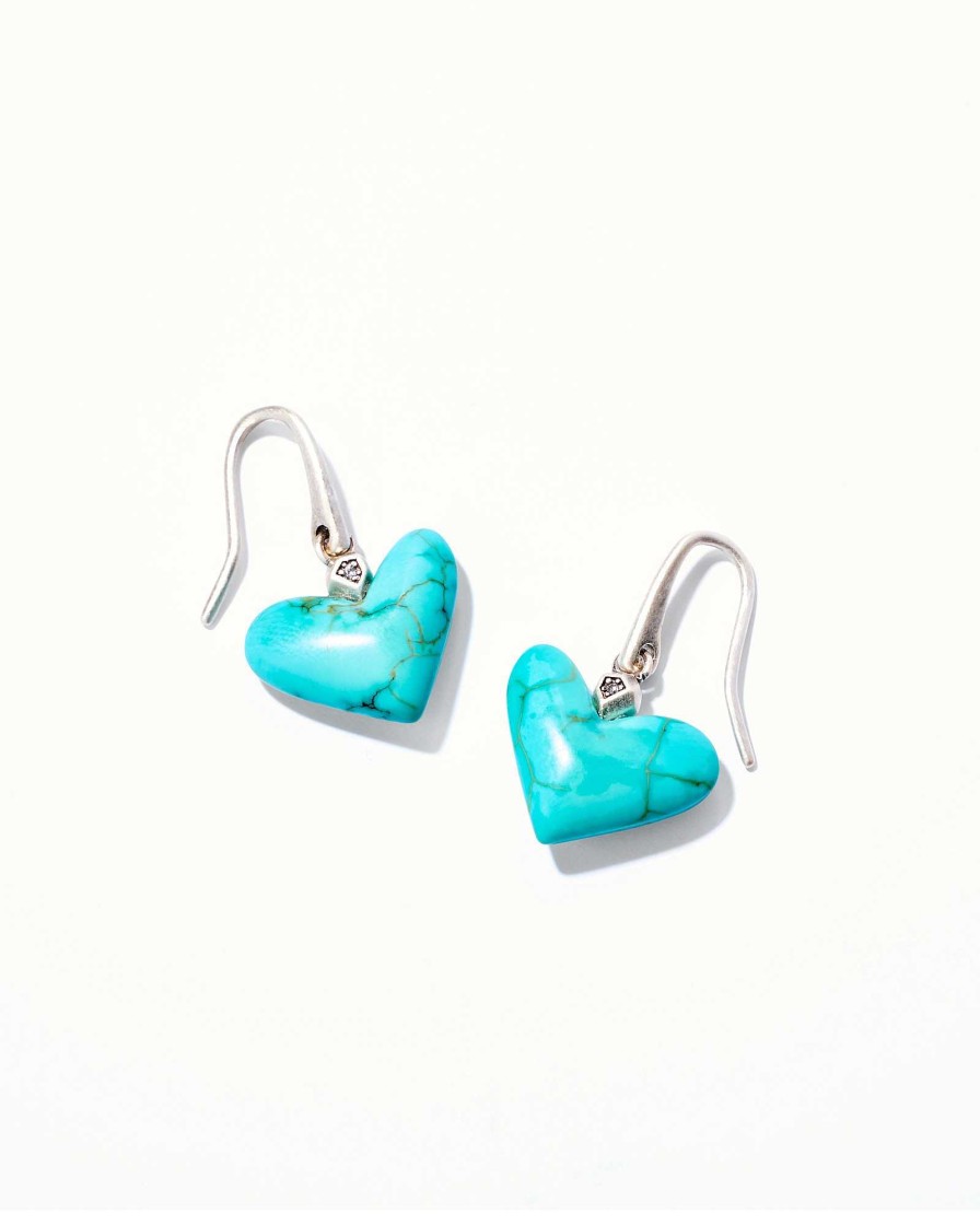 Kendra Scott Earrings | Poppy Vintage Silver Drop Earrings In Variegated Turquoise Magnesite