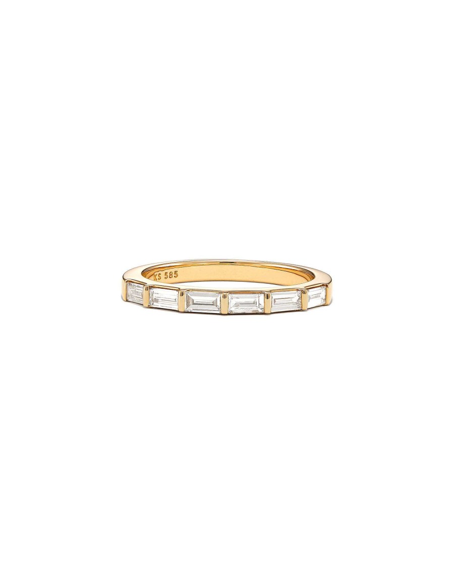 Kendra Scott Rings | Isabella 14K Yellow Gold Half Eternity Band Ring In White Diamond