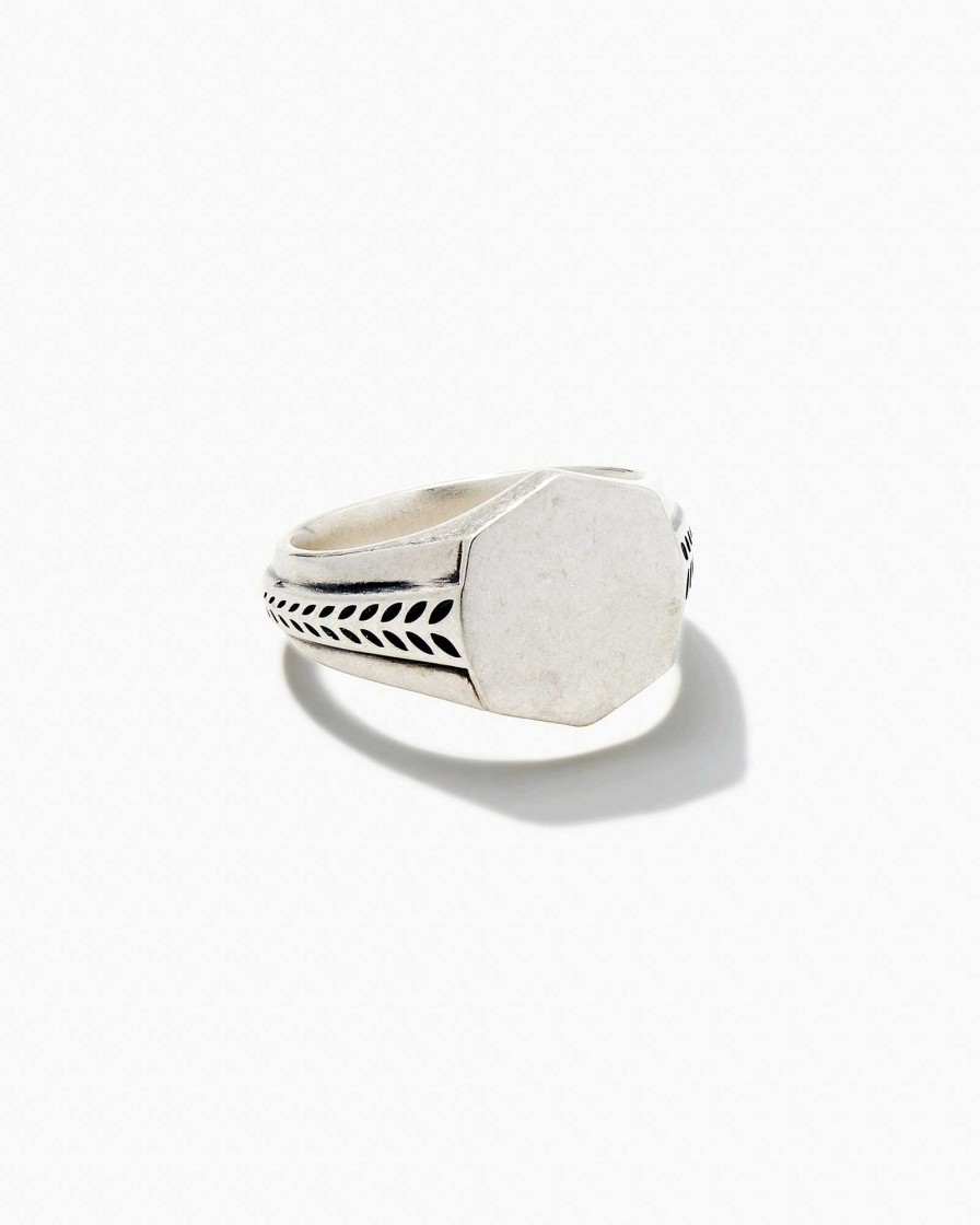 Kendra Scott Rings | Hicks Signet Ring In Oxidized Sterling Silver