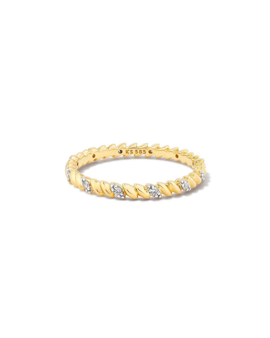 Kendra Scott Rings | Tyler 14K Yellow Gold Band Ring In White Diamond