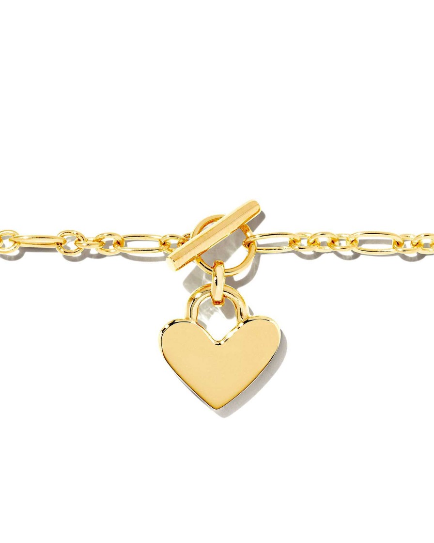 Kendra Scott Bracelets | Heart Padlock Chain Bracelet In 18K Gold Vermeil