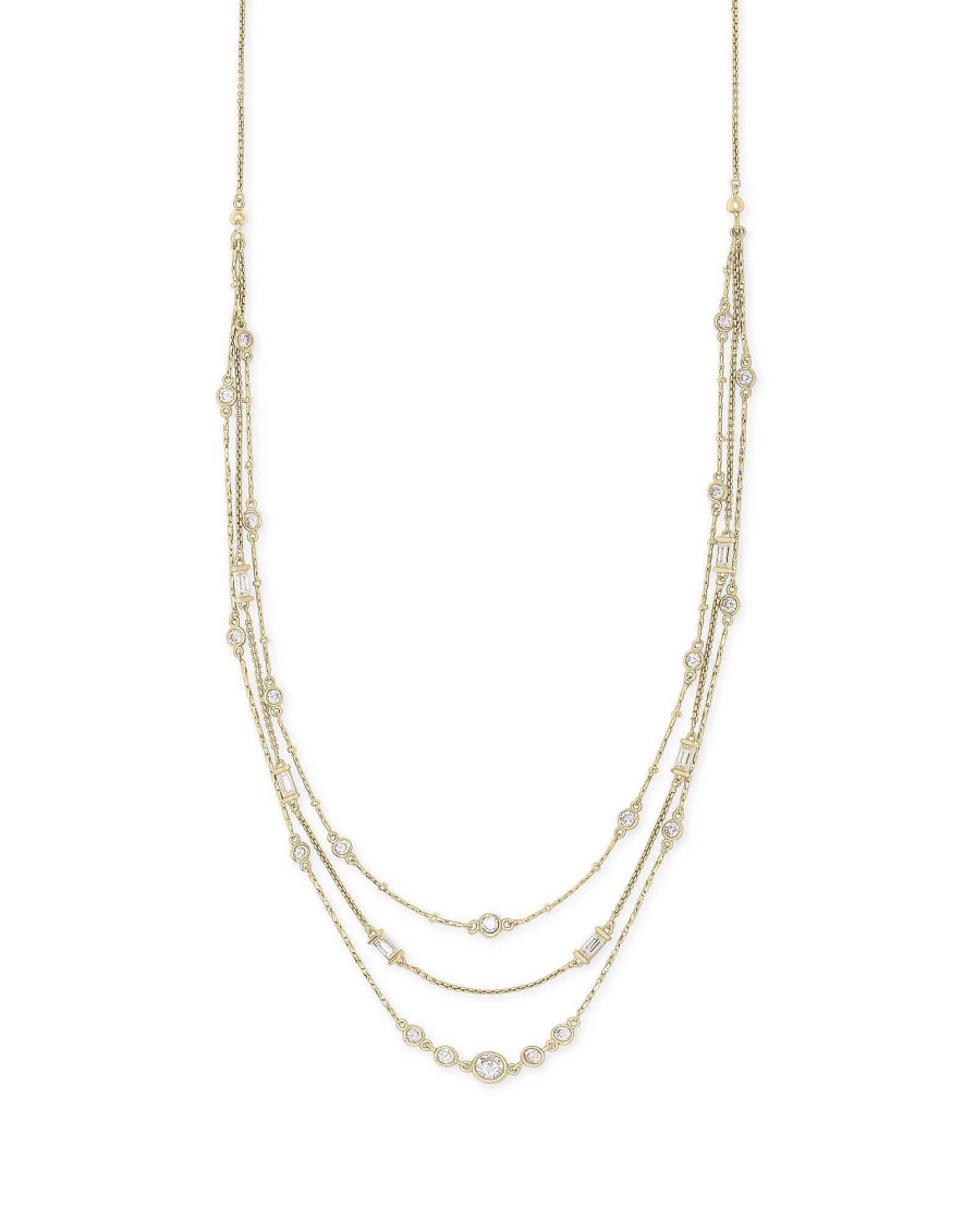 Kendra Scott Necklaces | Rina Gold Multi Strand Necklace In Lustre Glass