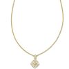 Kendra Scott Necklaces | Dira Gold Crystal Short Pendant Necklace In White Crystal