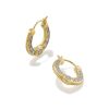 Kendra Scott Earrings | Noble 14K Yellow Gold Huggie Earrings In White Diamond