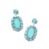 Kendra Scott Earrings | Havana Vintage Silver Statement Earrings In Variegated Turquoise Magnesite