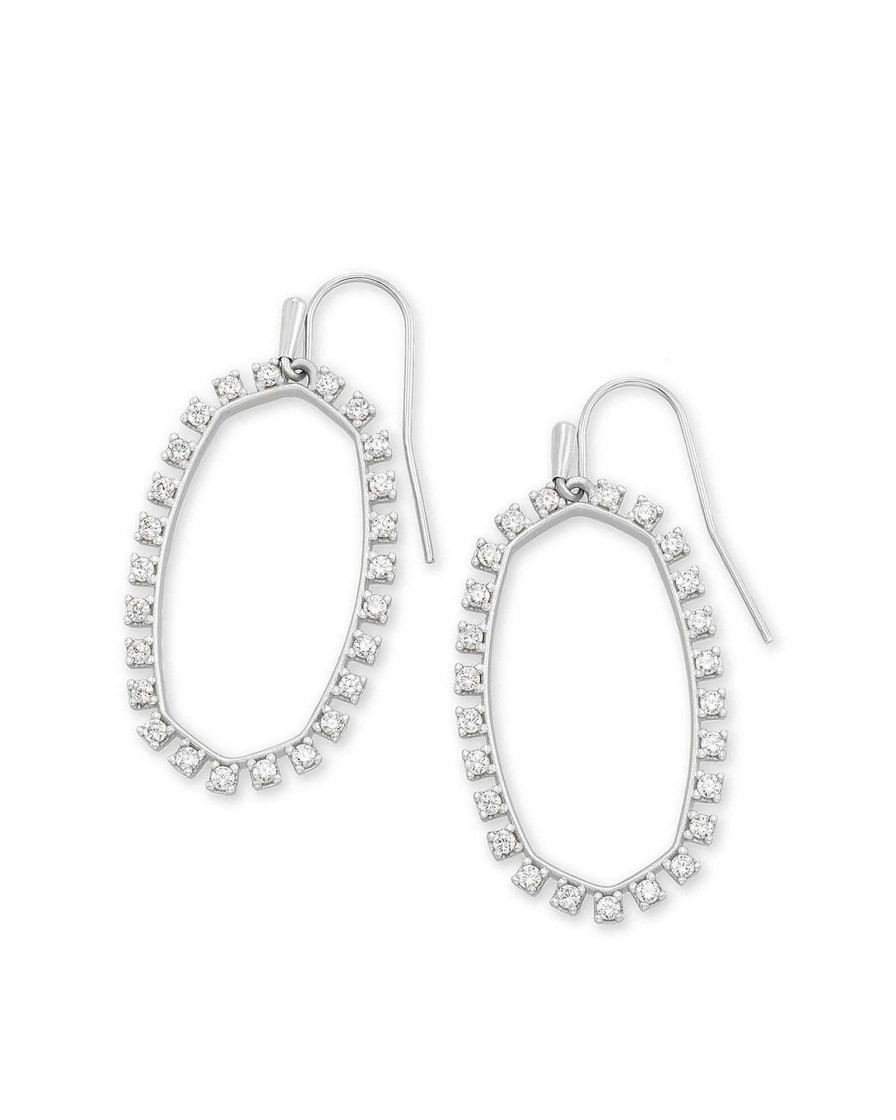 Kendra Scott Earrings | Elle Open Frame Crystal Drop Earrings In Rose Gold