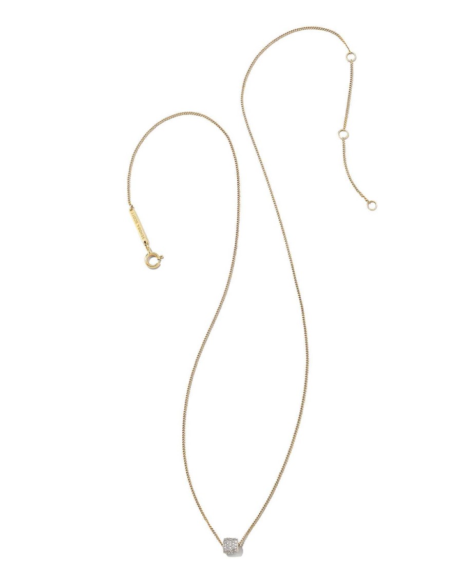 Kendra Scott Necklaces | Stella 14K Yellow Gold Pendant Necklace In White Diamond